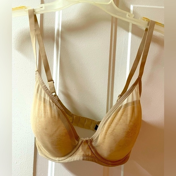 Natori 32DD BRA Tan Highlight Contour Winkle-free Pads Cafe Mesh Stretch 721267 - Picture 2 of 9